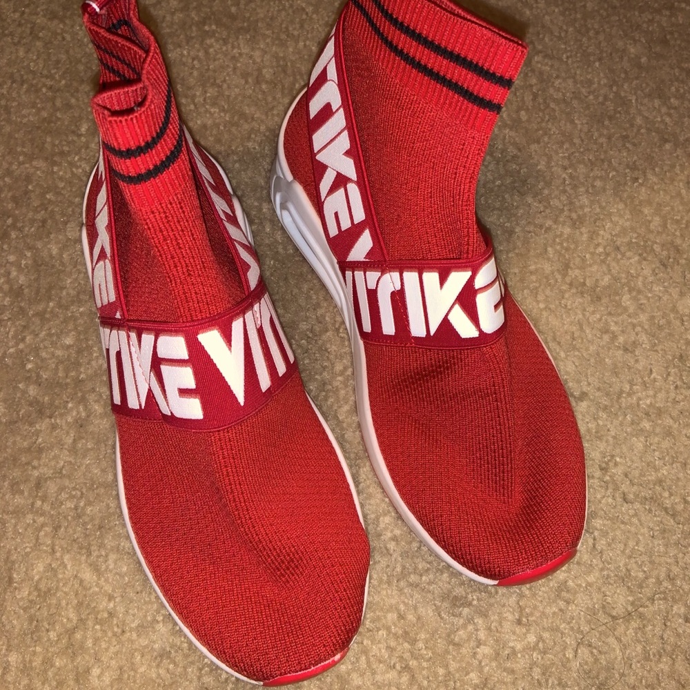 Red sock sneakers